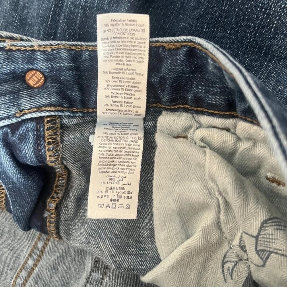 Mens Next Jeans Size 34R Blue Denim Straight Fit Pants W34 L31 - Picture 7 of 11